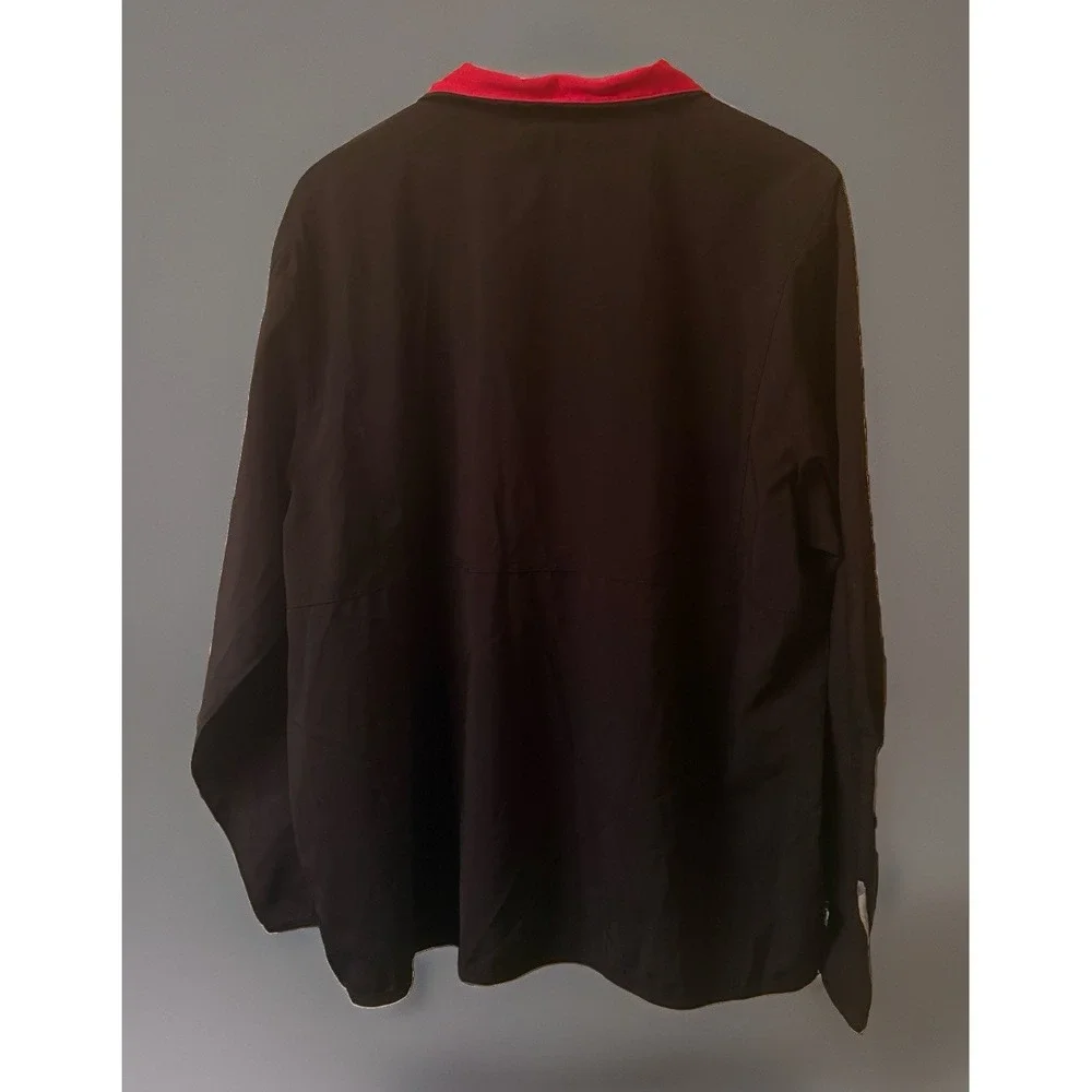 Starter Vintage Mens Zip Up Windbreaker Jacket Red Black Lightweight Size Large